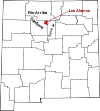 Mapa de Nuevo México con la ubicación del condado de Los Alamos
