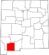 Mapa de Nuevo México con la ubicación del condado de Luna