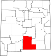 Mapa de Nuevo México con la ubicación del condado de Otero