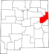 Mapa de Nuevo México con la ubicación del condado de Quay