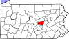 Mapa de Pensilvania con la ubicación del condado de Snyder