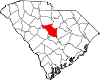 Mapa de Carolina del Sur con la ubicación del condado de Richland
