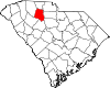 Mapa de Carolina del Sur con la ubicación del condado de Union