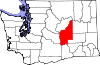 Mapa de Washington con la ubicación del condado de Grant