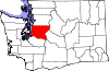 Mapa de Washington con la ubicación del condado de King