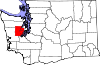 Mapa de Washington con la ubicación del condado de Mason