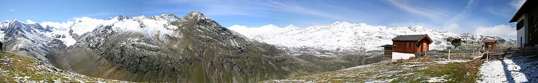 Una vista desde Hohe Mut, sobre Obergurgl.