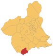 Localización de Águilas con respecto a la Región de Murcia