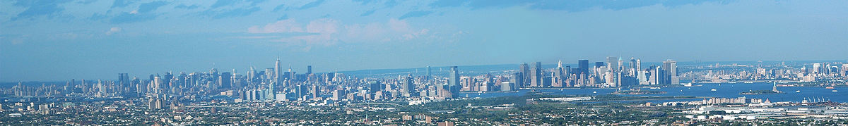 Panorama urbano de Nueva York y Jersey City desde Newark, Nueva Jersey