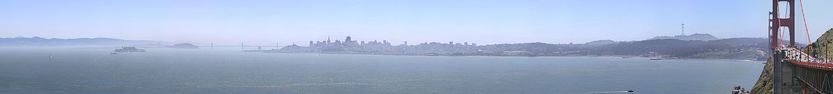 Bahía de San Francisco, y el horizonte de la ciudad visto desde el condado de Marin en el Golden Gate National Recreation Area.