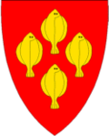 y escudo de Inderøy diseñado por Aas