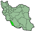 Mapa que muestra la provincia iraní de Bushehr