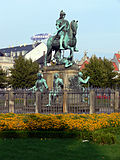 Estatua ecuestre en la plaza Kongens Nytorv de Copenhage