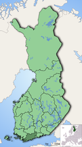 Ubicación de la Región de Uusima en Finlandia
