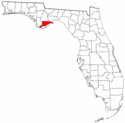 Mapa de Florida con el Condado de Franklin resaltado