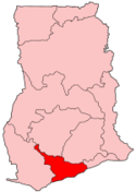 Situación de la región de Ghana Central en Ghana