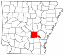 Mapa de Arkansas con el Condado de Jefferson resaltado