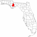 Mapa de Florida con el Condado de Liberty resaltado