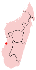 Location of Morondava in Madagascar