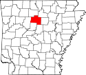 Mapa de Arkansas con el Condado de Van Buren resaltado