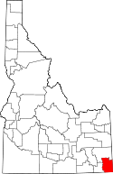 Mapa de Idaho con el Condado de Bear Lake resaltado