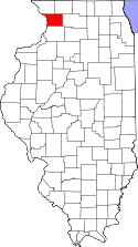 Mapa de Illinois con el Condado de Carroll resaltado