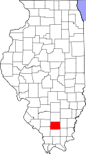 Mapa de Illinois con el Condado de Franklin resaltado