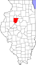 Mapa de Illinois con el Condado de Peoria resaltado