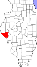 Mapa de Illinois con el Condado de Pike resaltado