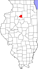 Mapa de Illinois con el Condado de Putnam resaltado