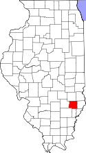 Mapa de Illinois con el Condado de Richland resaltado