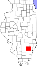 Mapa de Illinois con el Condado de White resaltado