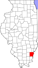 Mapa de Illinois con el Condado de White resaltado