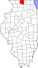 Mapa de Illinois con el Condado de Winnebago resaltado