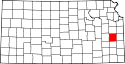 Mapa de Kansas con el Anderson resaltado