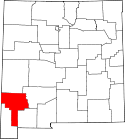 Mapa de New Mexico con el Condado de Grant resaltado