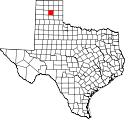 Mapa de Texas con el Condado de Carson resaltado