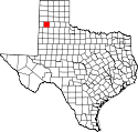 Mapa de Texas con el Condado de Castro resaltado