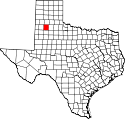 Mapa de Texas con el Condado de Hale resaltado