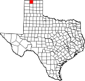 Mapa de Texas con el Condado de Sherman resaltado