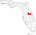 Mapa de Florida con el Condado de Orange resaltado