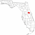Mapa de Florida con el Condado de Seminole resaltado