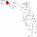 Mapa de Florida con el Condado de Walton resaltado
