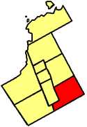 Mapa mostrando ubicación de Markham en York Region