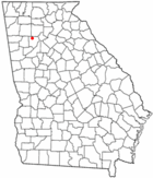 Localización de Kennesaw en el estado de Georgia, EE. UU.