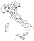 Ubicación de la provincia de Génova