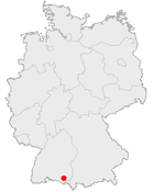 Deutschlandkarte, Position von Ravensburg