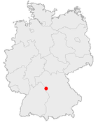 Localización de Rothenburg ob der Tauber en Alemania