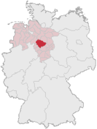 Lage der Region Hannover in Deutschland