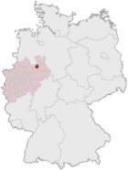 Lage der kreisfreien Stadt Bielefeld in Deutschland